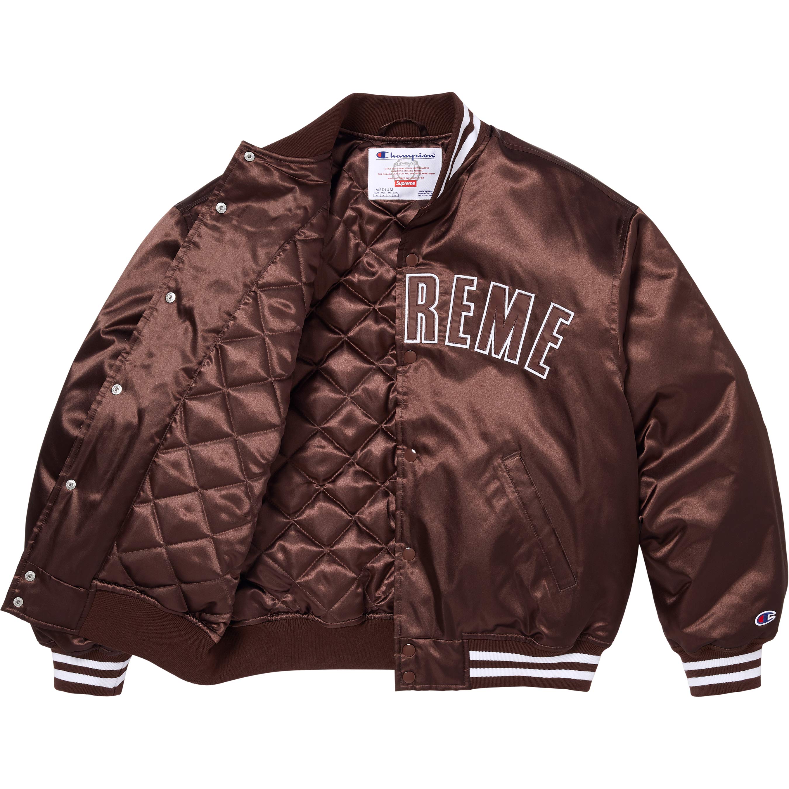 Supreme®/Champion® Satin Varsity Jacket view 4